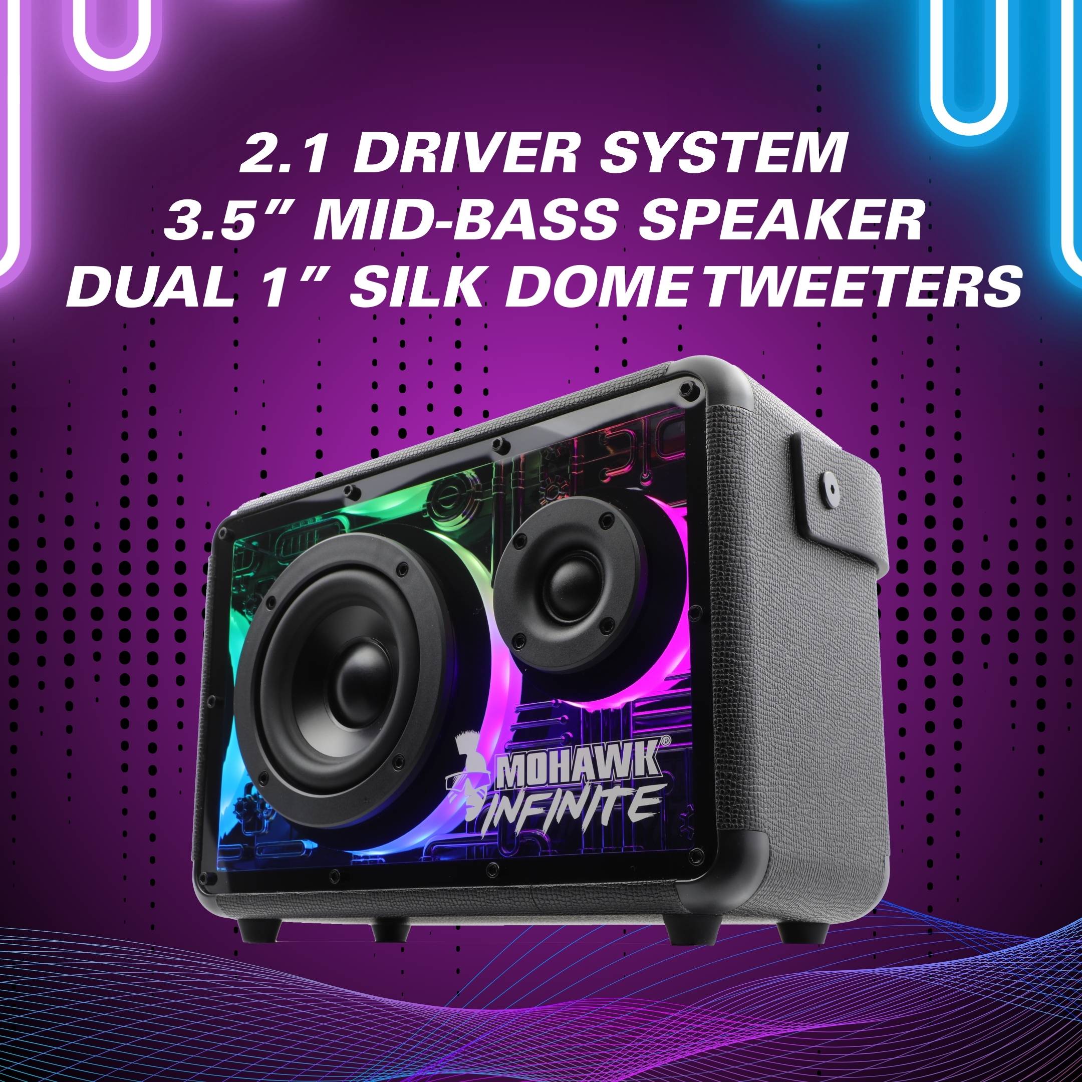 Mohawk Infinite Vibe 360X Karaoke Speaker 300W | 2.1Ch + 2 Mic | Home ...