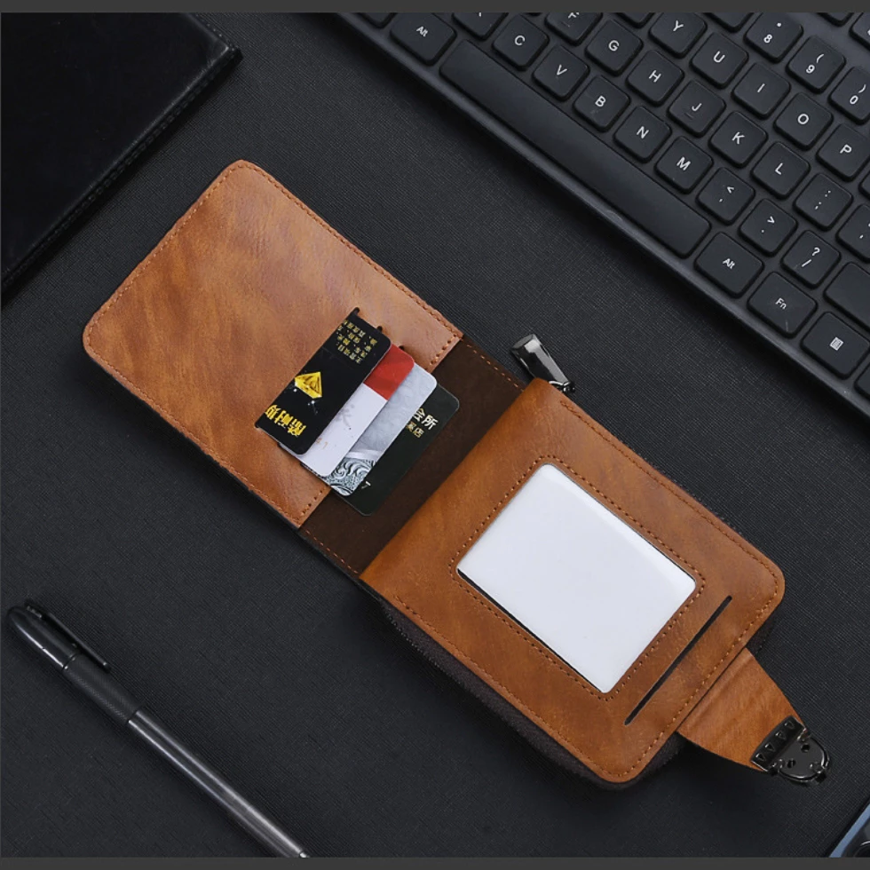 Fashion Mens Short Zip Wallet Compact Money Holder Lightweight Durable ...
