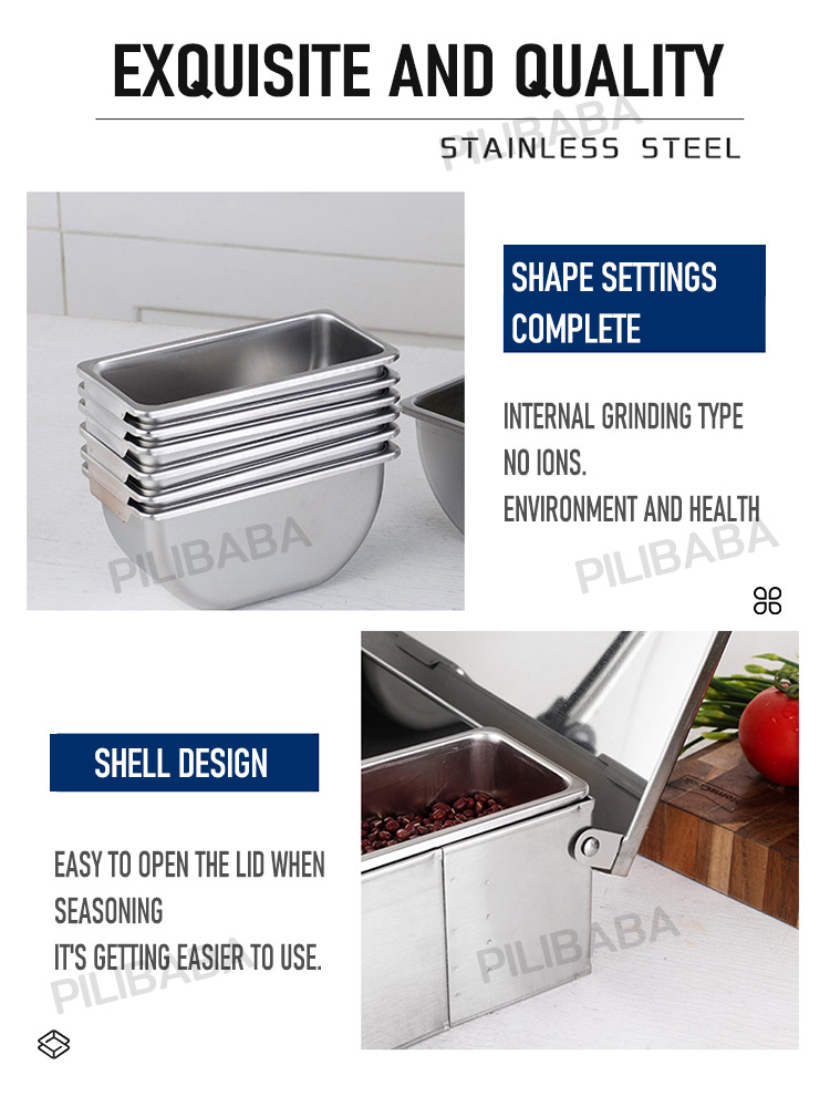 VINZ kitchen condiments container stainless steel seasoning box spice ...