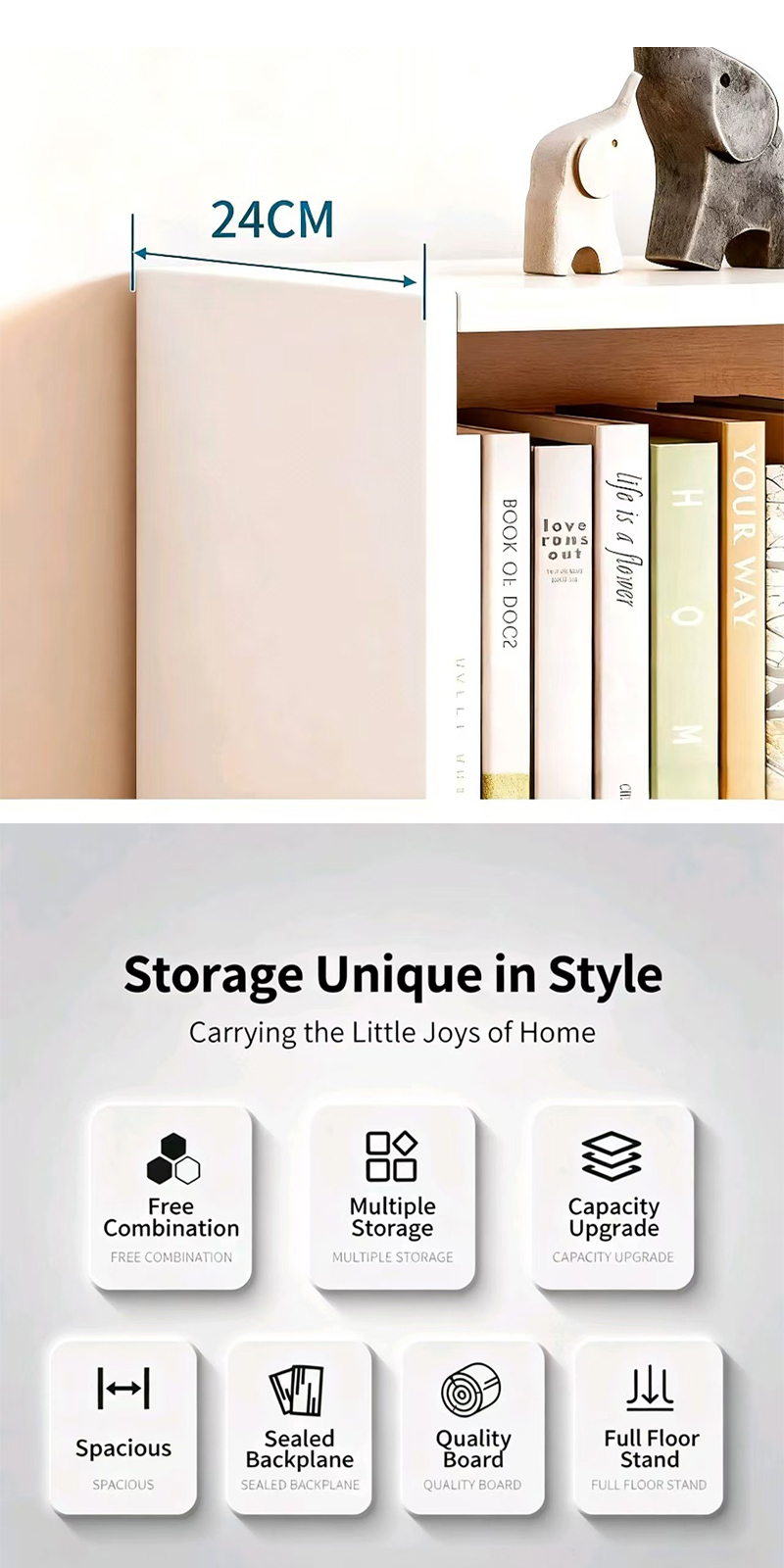 CM-Multipurpose Grid Rack Bookshelf Cabinet Utility Shelf Wooden Shelf ...