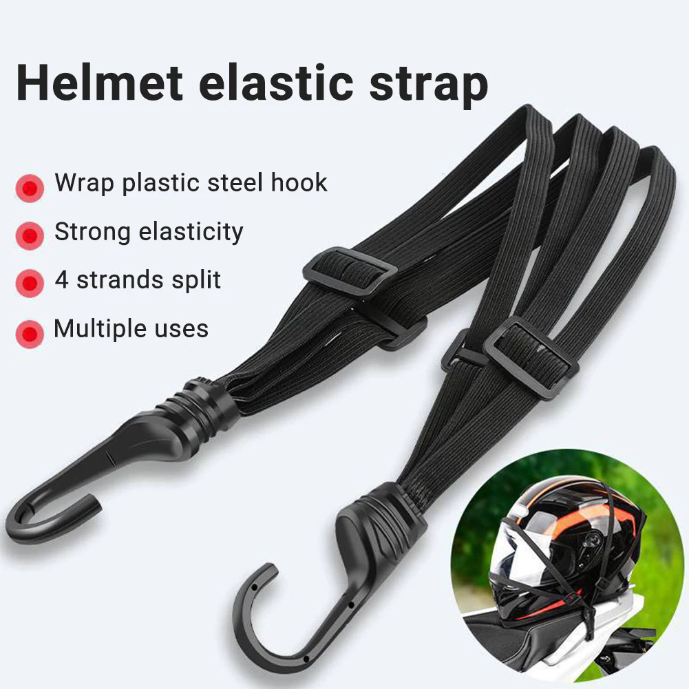2PCS Motorcycle Elastic Helmet Strap Rope 60/90cm Motorcycle Strength ...