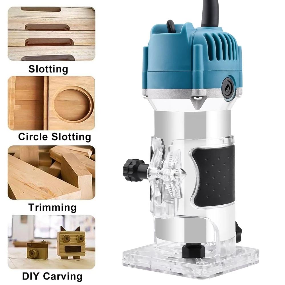 REAIM 1000W Electric Hand Wood Trimmer Router Handheld Palm Router Tool ...