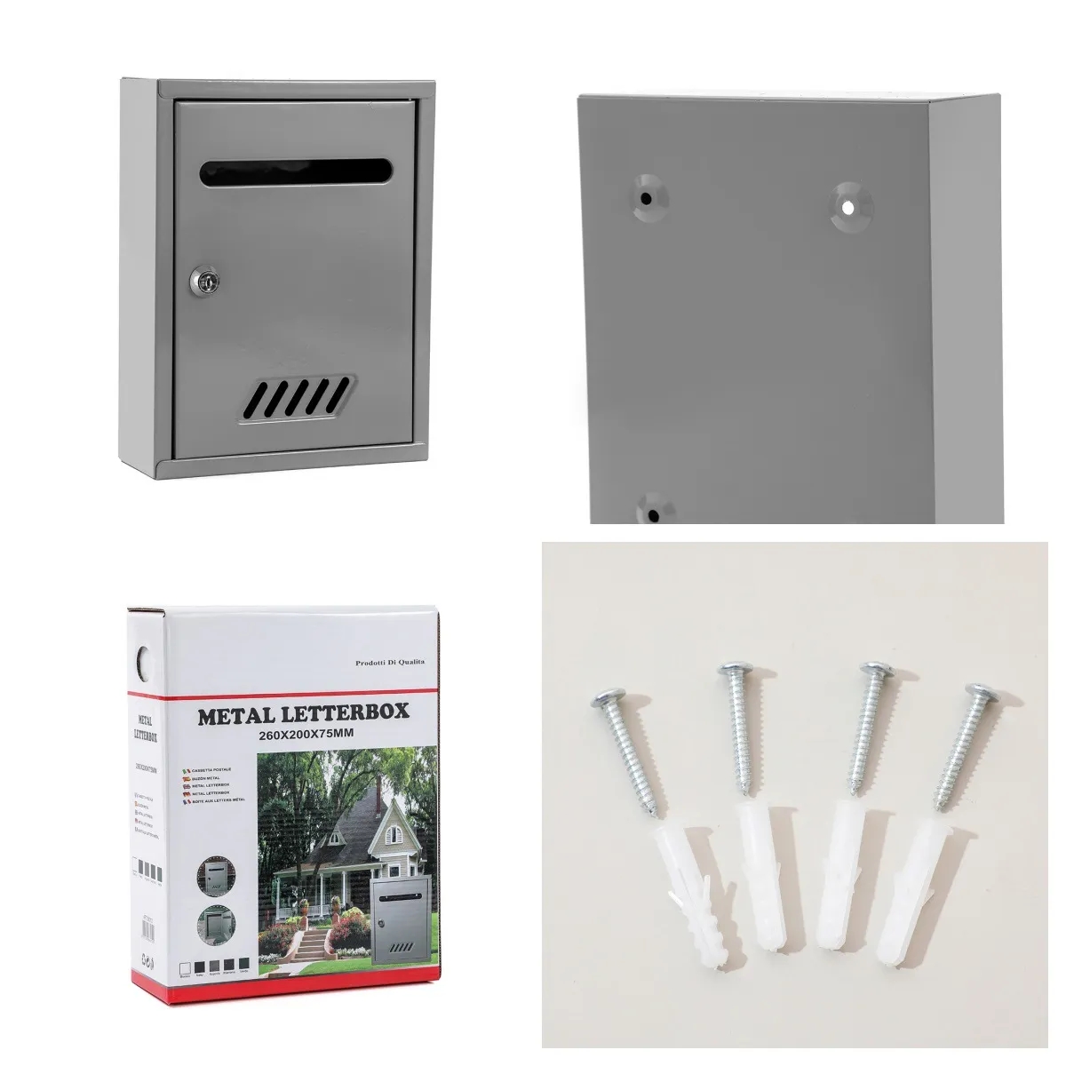 Mailbox Outdoor Heavy Duty Metal Post Box Wall Mount Mail Box Peti ...