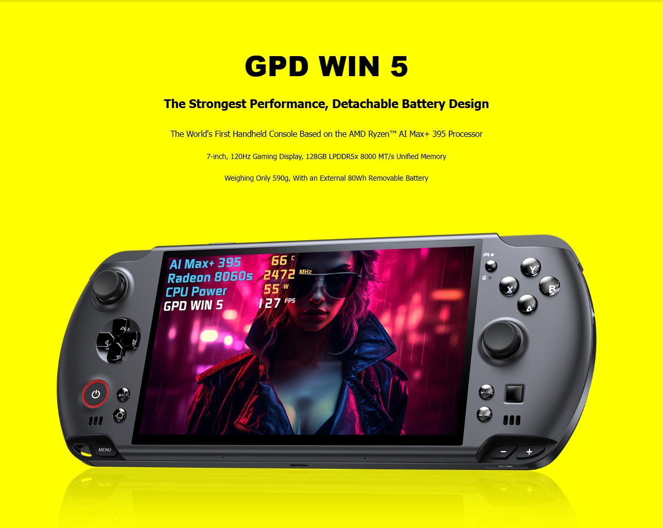 GPD WIN 5 WIN5 2025 (RDY STOCK) Ai MAX+ 395 Radeon 8060S 128GB DDR5 ...