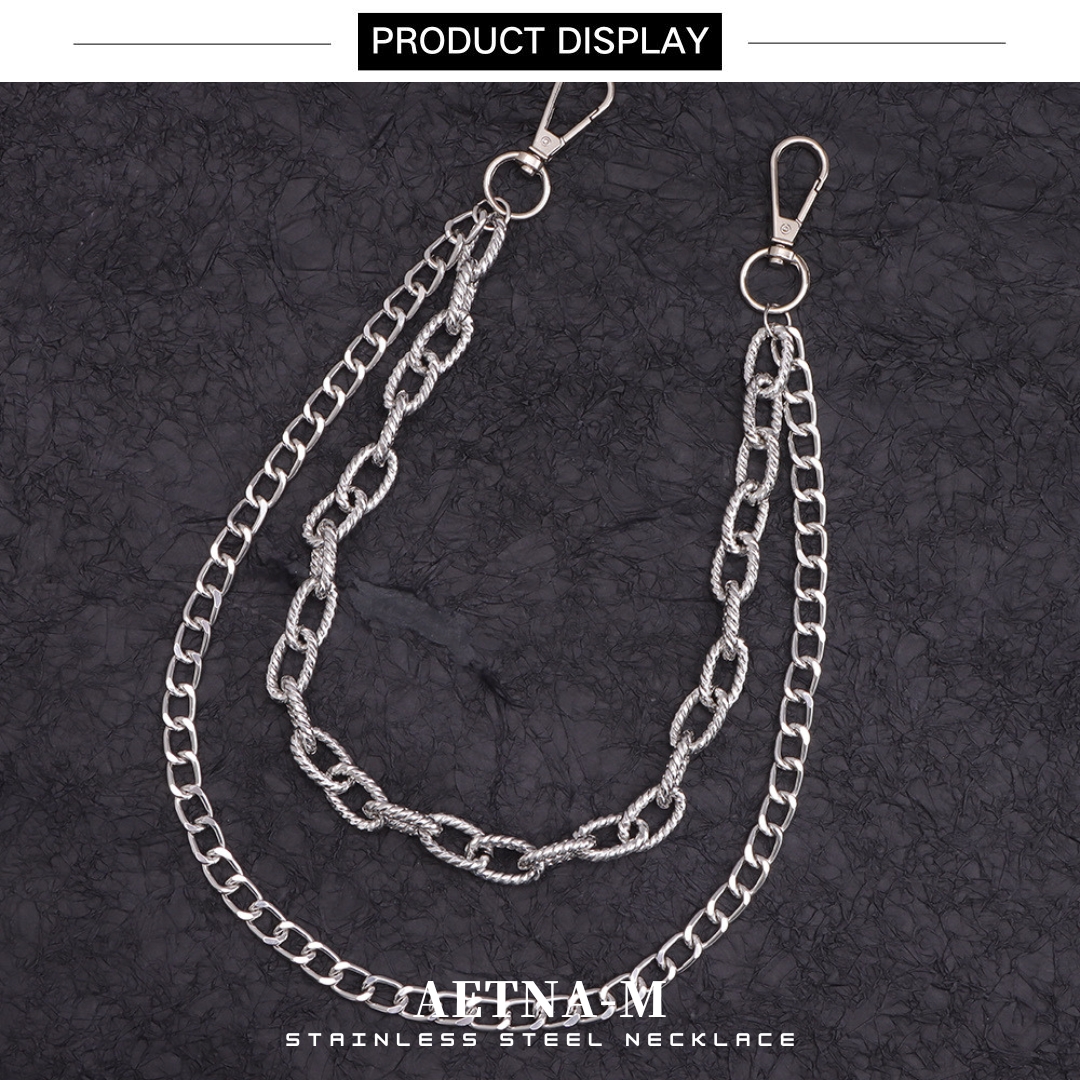 Rantai Seluar Rantai Pinggang Cool Double Layer Chain Fashion Unisex ...