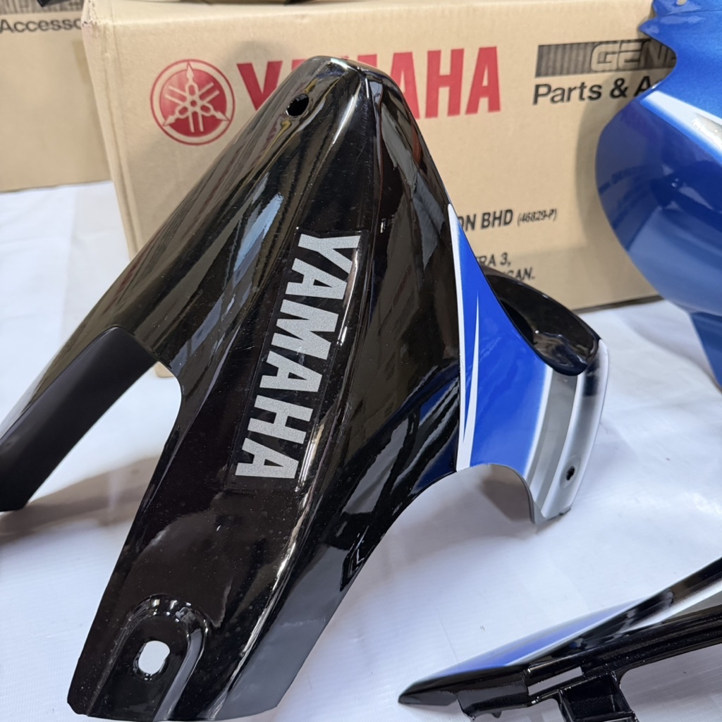 ORIGINAL YAMAHA RXZ 5PV CATALYZER BODY COVER SET WARNA SKALA BIRU (BMC ...