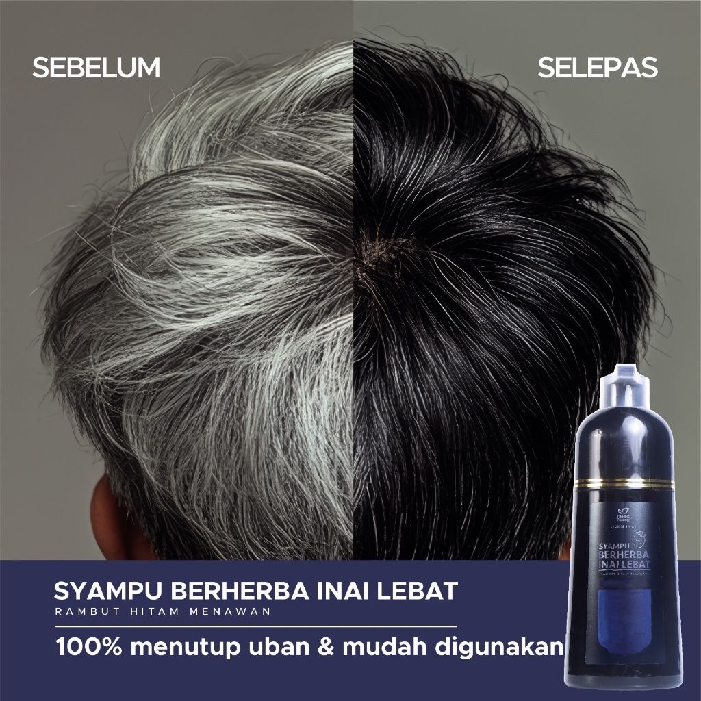 DHERBS SYAMPU PEWARNA RAMBUT INAI LEBAT WARNA PERANG DAN HITAM BY ...