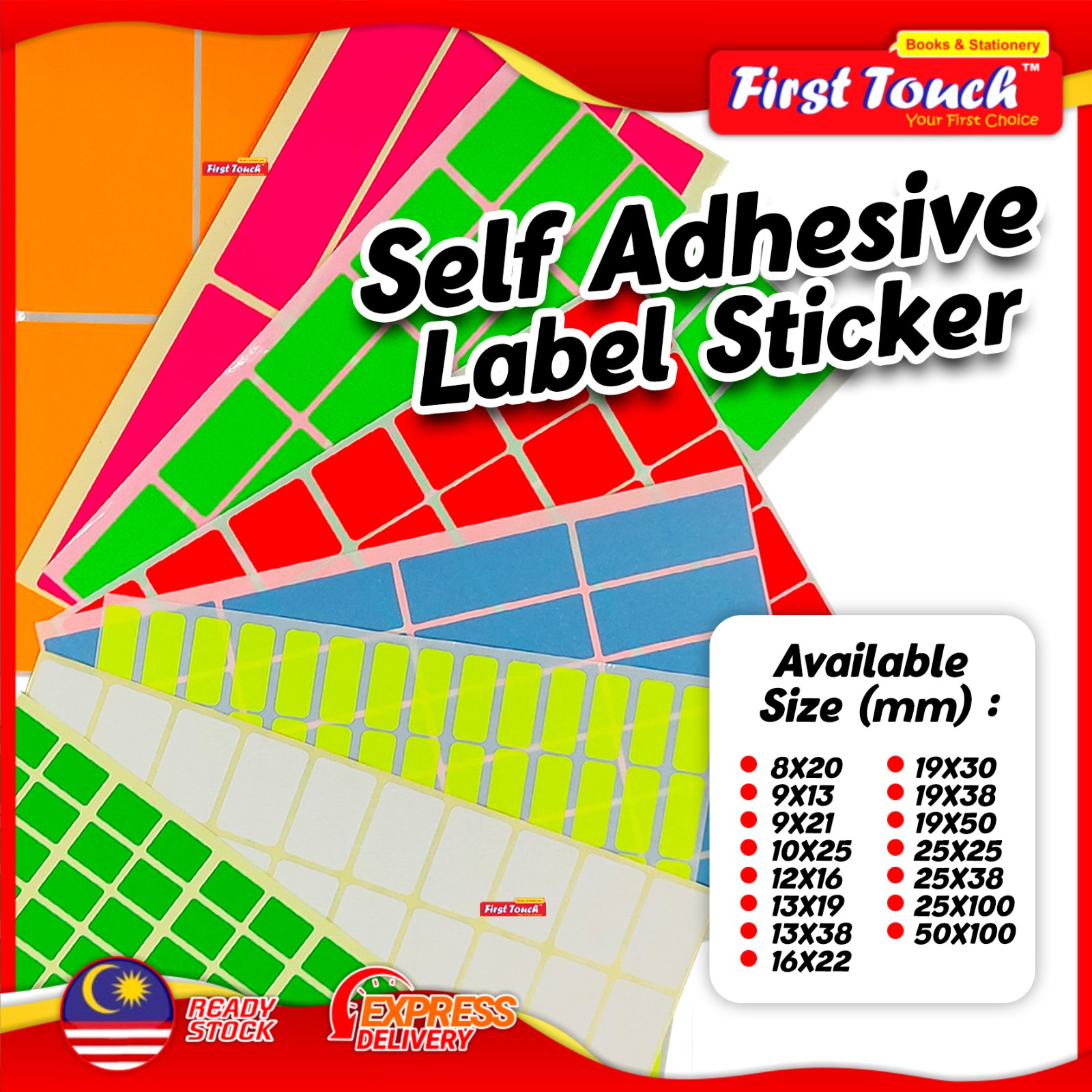 10 Sheets Rectangle Self Square Adhesive White Color Label Sticker ...