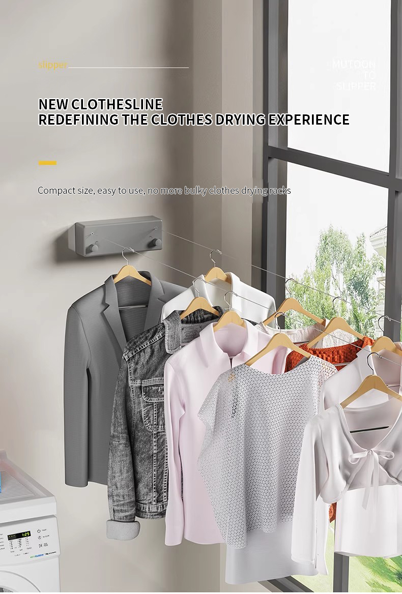 【Kovis】5.1m Retractable Clothesline Invisible Indoor Clothes Line for ...
