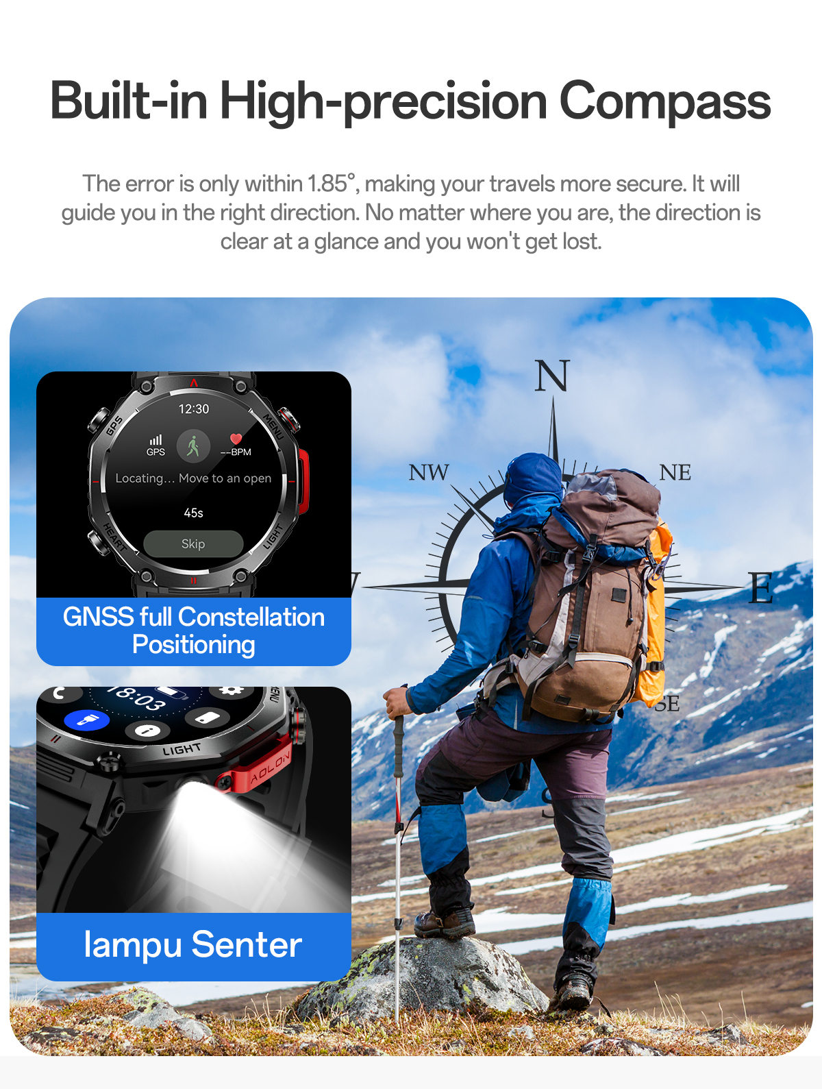 Aolon NEO GPS Smart Watch l Outdoor Sports l 1ATM IP68 l 1.43' HD ...