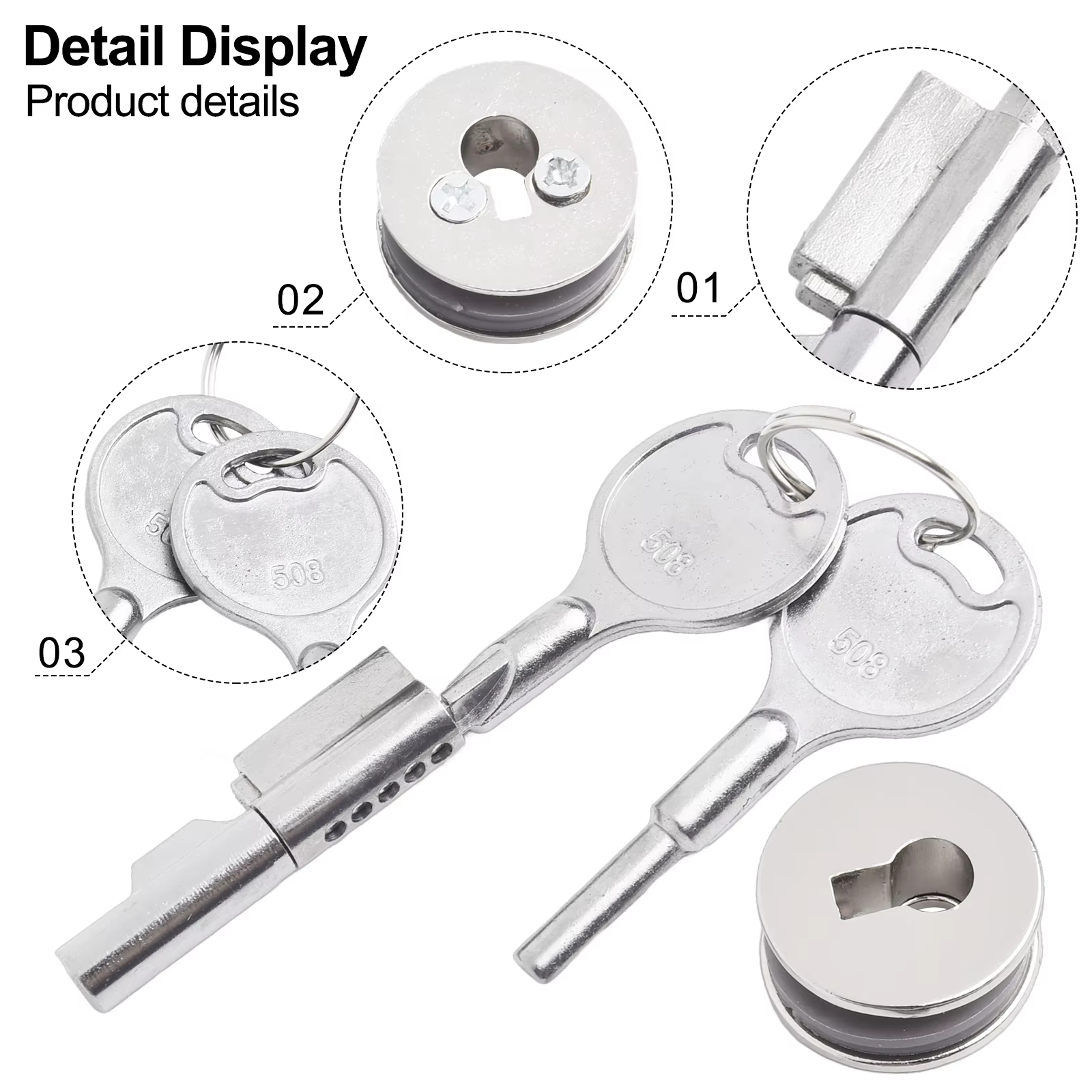 Glass Display Case Lock Sliding Door No Drill For Showcase Cabinet ...