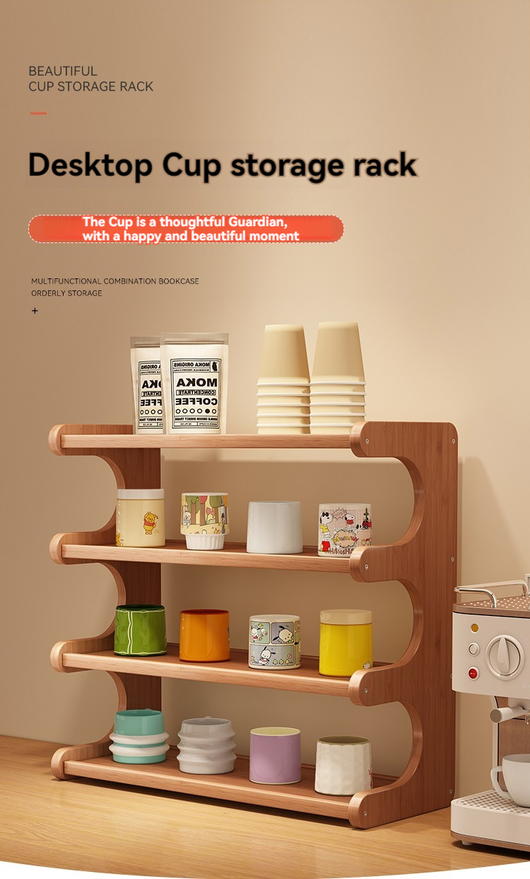 Wood Desktop Storage Rack Multi-Layer Storage Organizer Office ...
