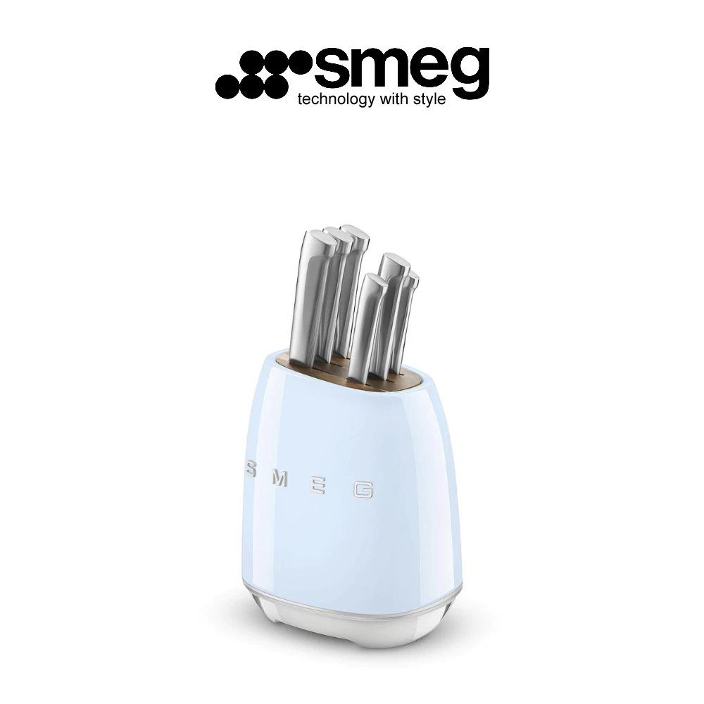 SMEG knife Set 6 Piece Knife Set + Knife Block 6 Colors Available ...