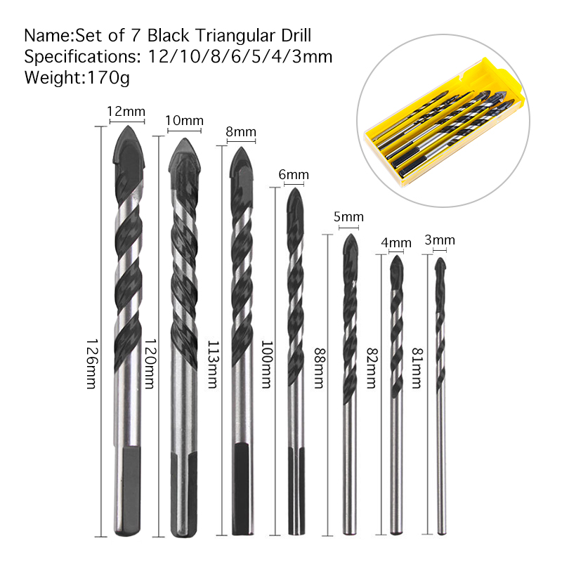 Multifunctional Carbide Tip Drill Bit Set Special Pear Head Drill Bits ...