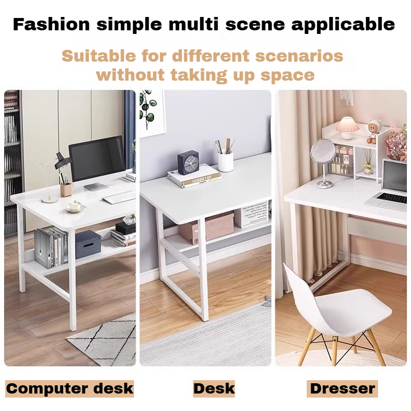 RR-60CM Study Table Office Desk Table With Shelves Wooden Laptop Table ...