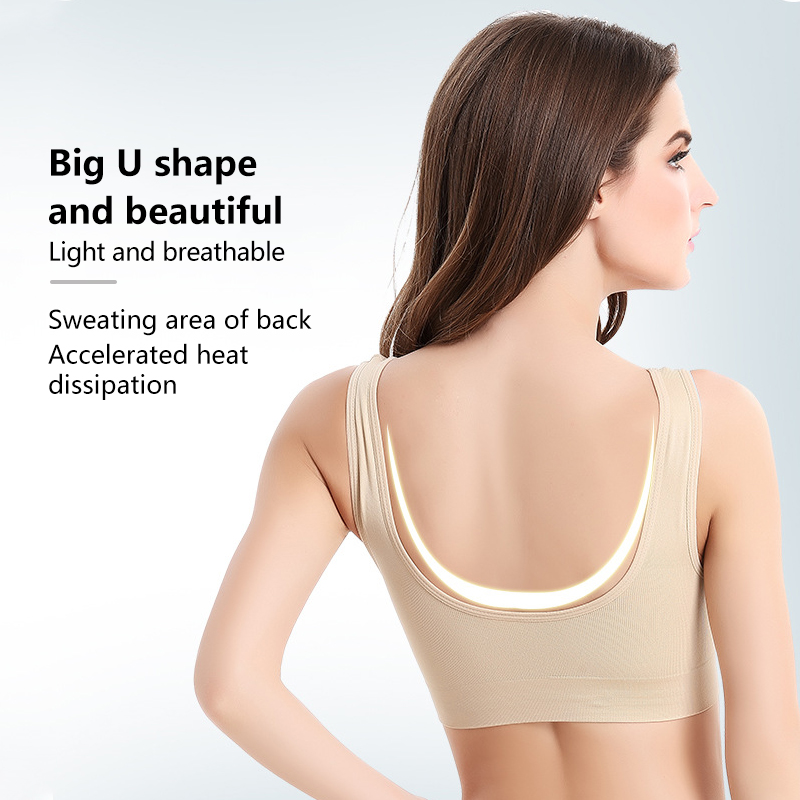 Sports Bra Murah Push Up Plus Size Vest Wireless Ladies Baju Dalam ...
