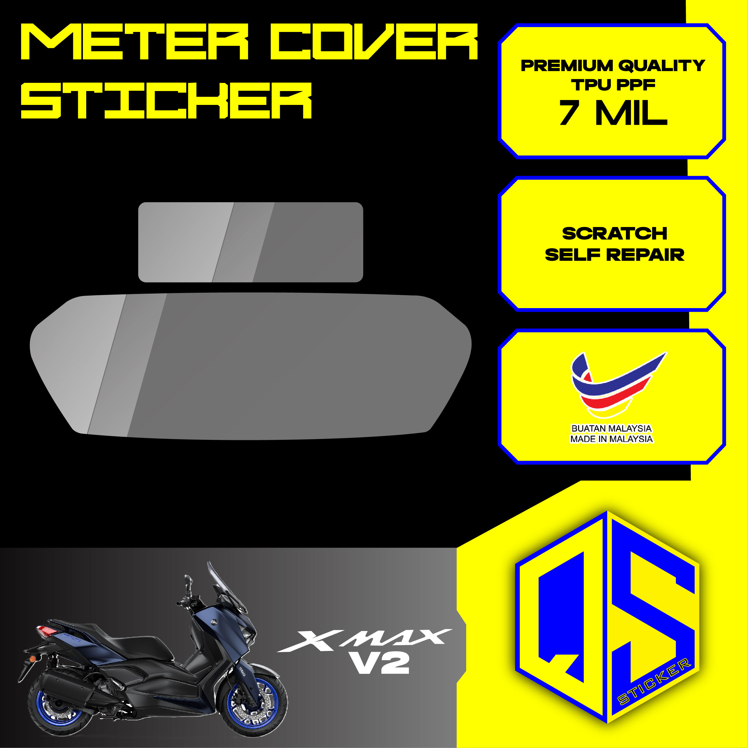 Yamaha XMAX V1 V2 V3 Meter Tinted Screen Protector PPF TBU 7mil ...