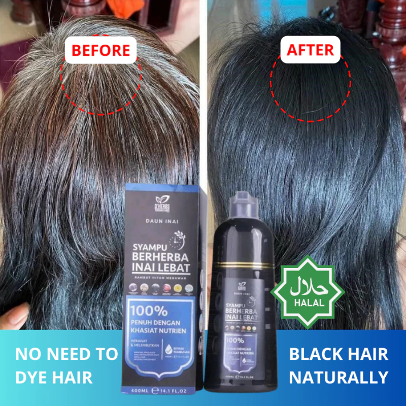 D’Herbs Syampu Inai Rambut Halal Sah Solat – Warna Hitam Semula Jadi ...