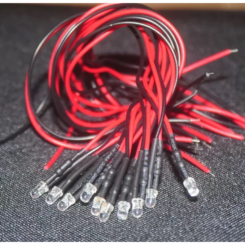 10PCS 3MM LED 12V Pre-wired With Fixed Bracket Cable Bulb LED Light ...