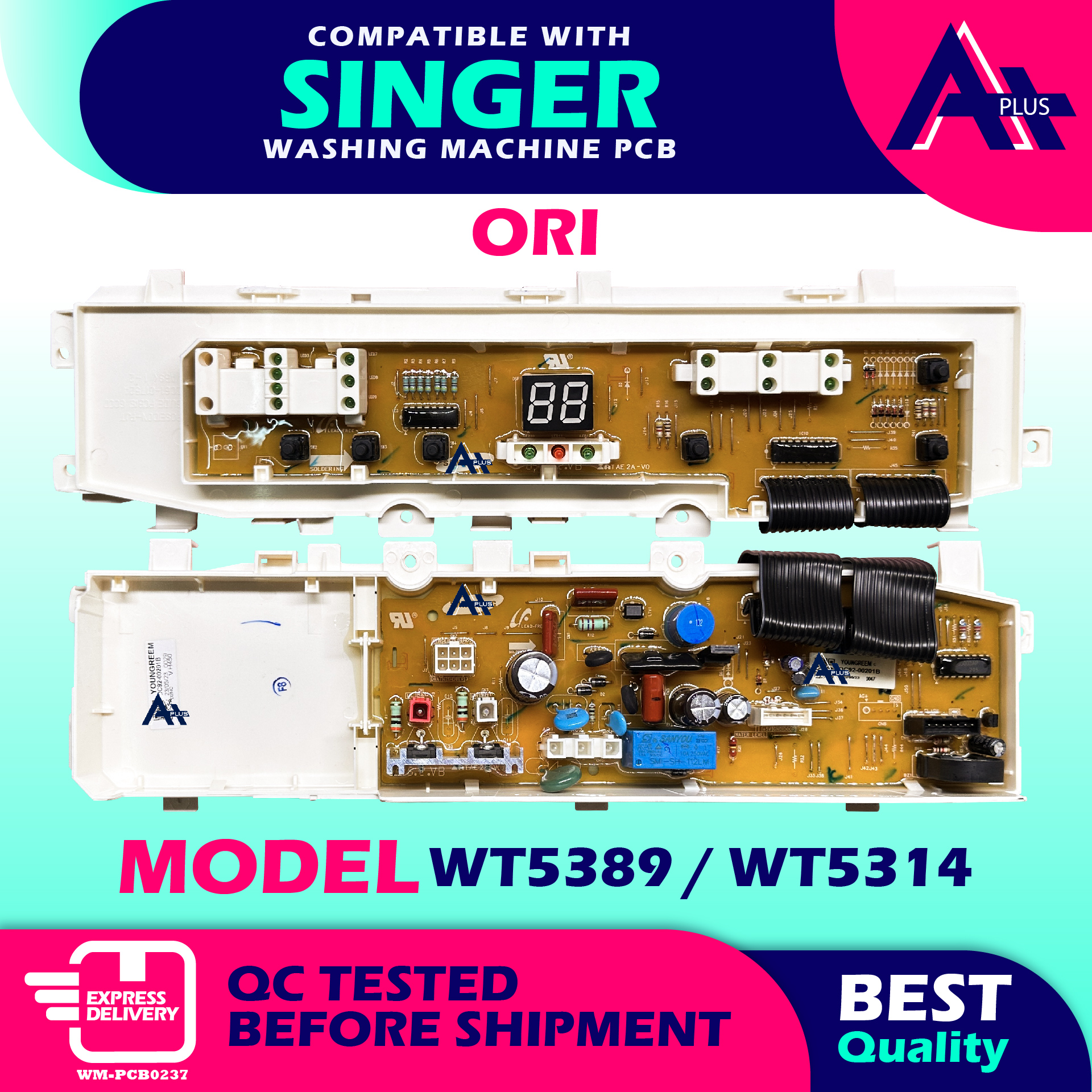 WT5389 / WT5314 Compatible With SINGER Washing Machine PCB Board BOARD ...