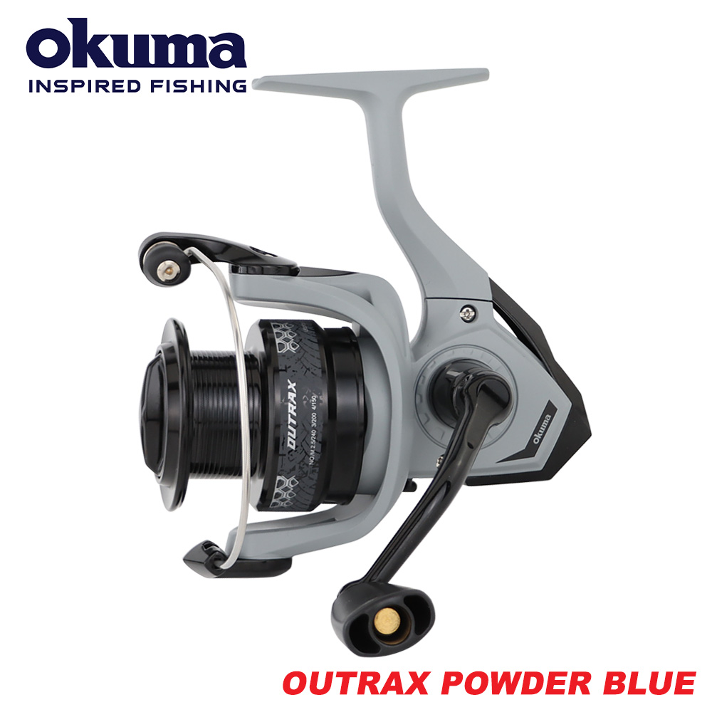 OKUMA OUTRAX Powder Blue 5-9kg Drag Power Spinning Reel Mesin Pancing ...