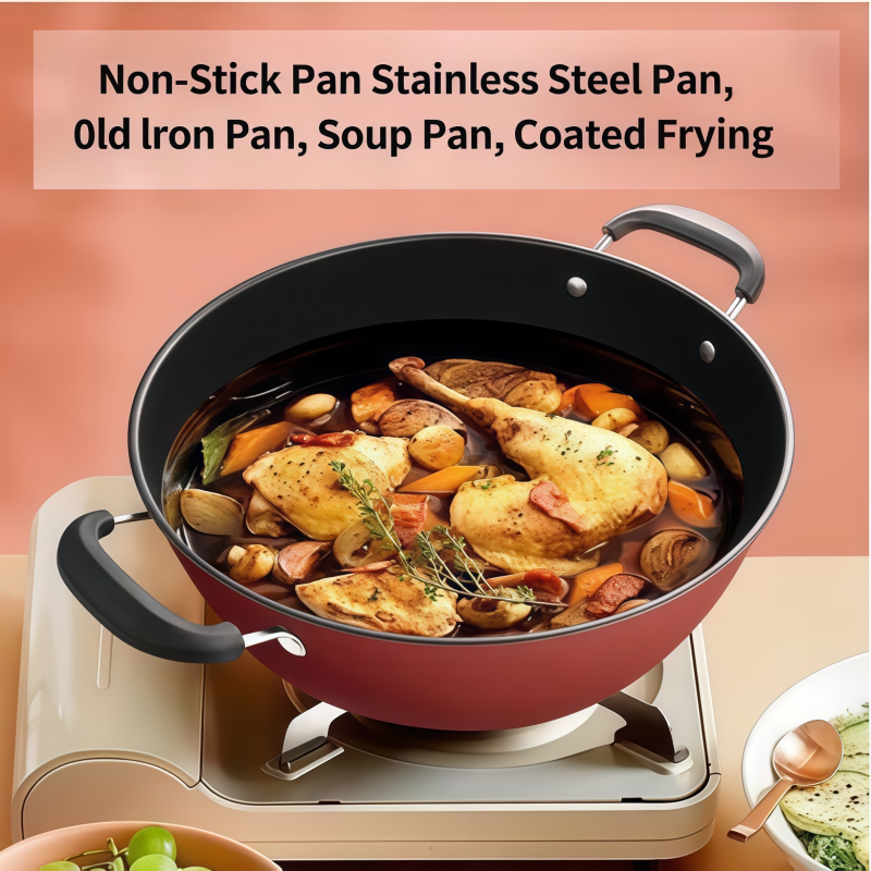 26/28/30cm Non-stick Pot Soup Pot Induction Cooker Gas Stove hickened ...