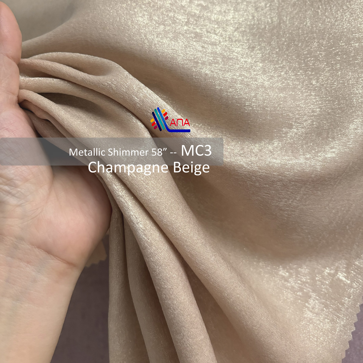 Ana Textile Premium Metallic Shimmer Kain Pasang Plain Bidang 60 Inch ...