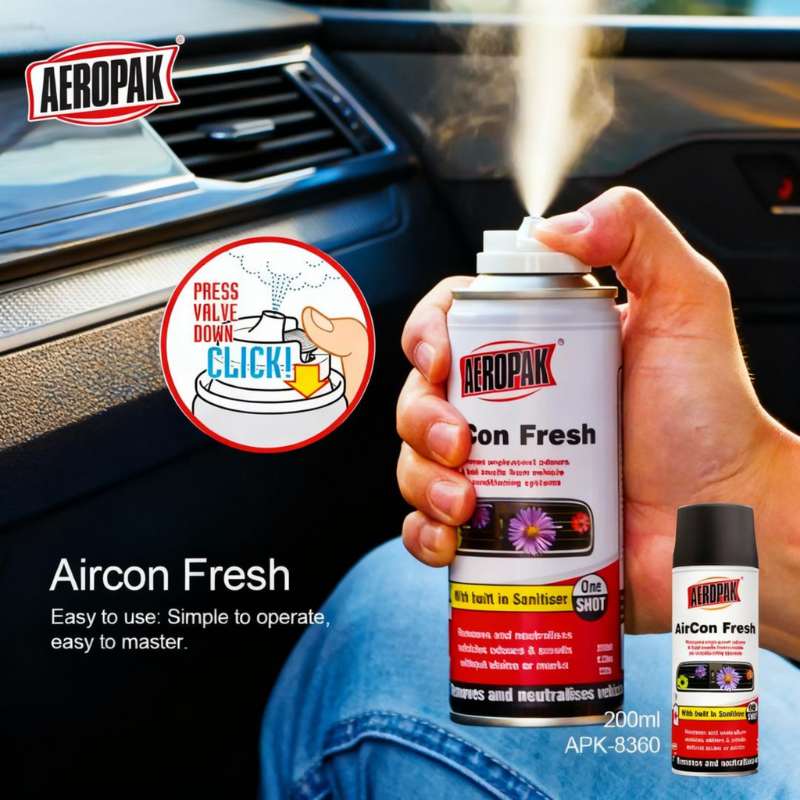 AEROPAK AirCon Fresh 200ml – Car & Home AC Cleaner Spray, Fast Odour ...