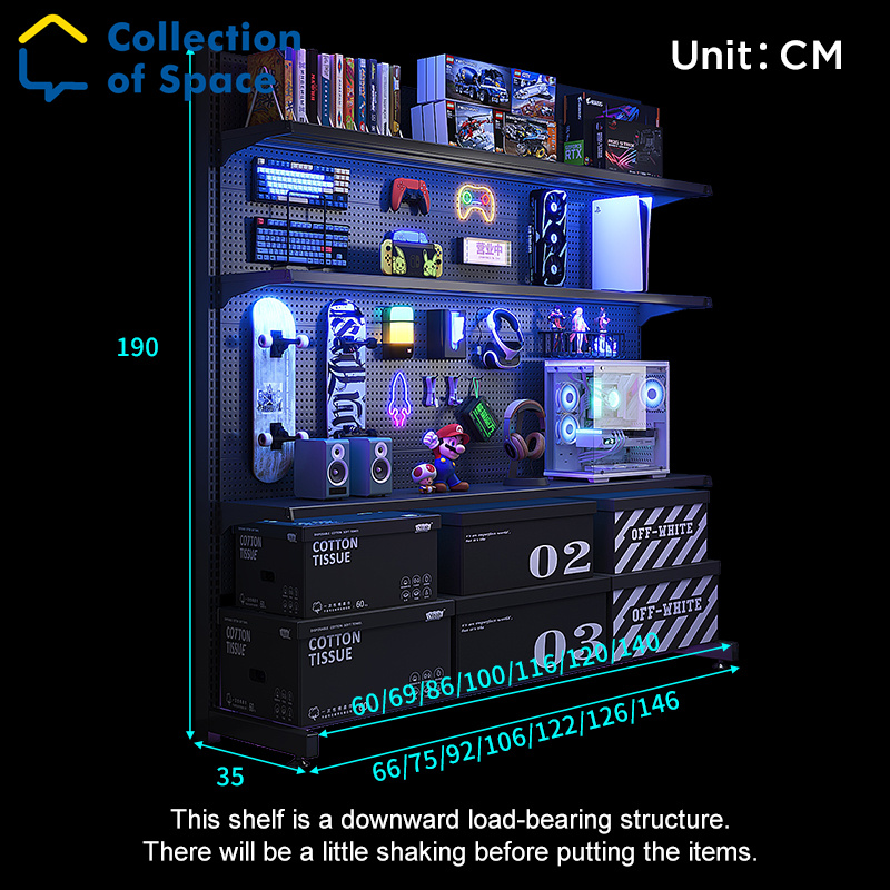 Gaming Room Pegboard Rack Rak Pegboard Berdiri Display & Storage for ...