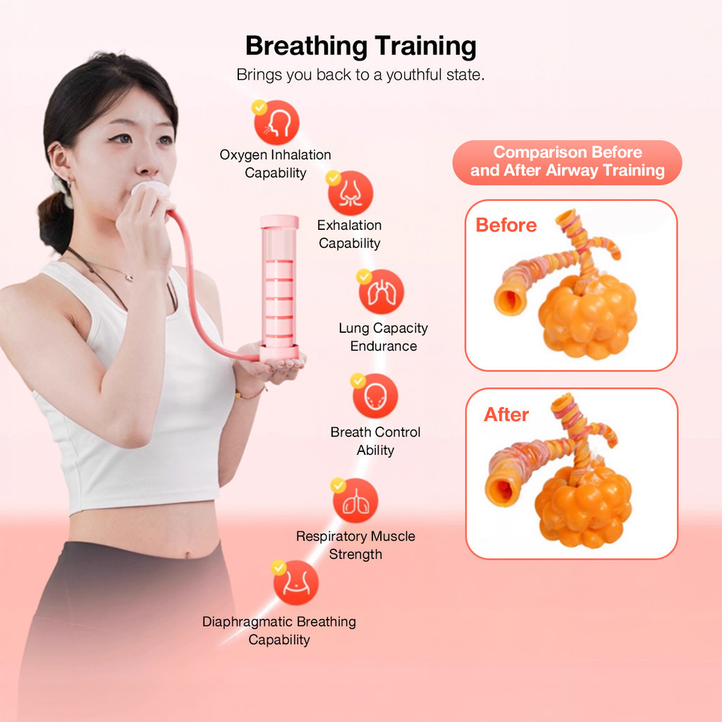 Breath Dumbbell Abdominal Breathing Trainer Adjustable Diaphragm Device ...