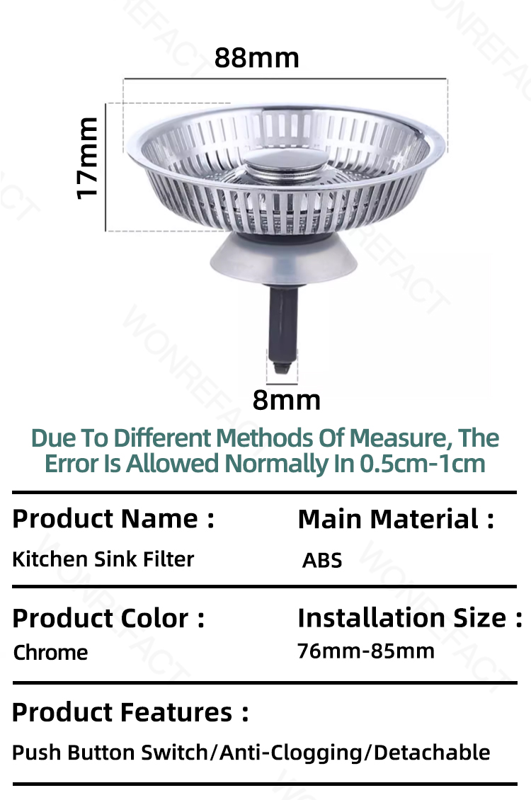 Kitchen Sink Drain Filter Embedded Filter Detachable Sink Filter ...