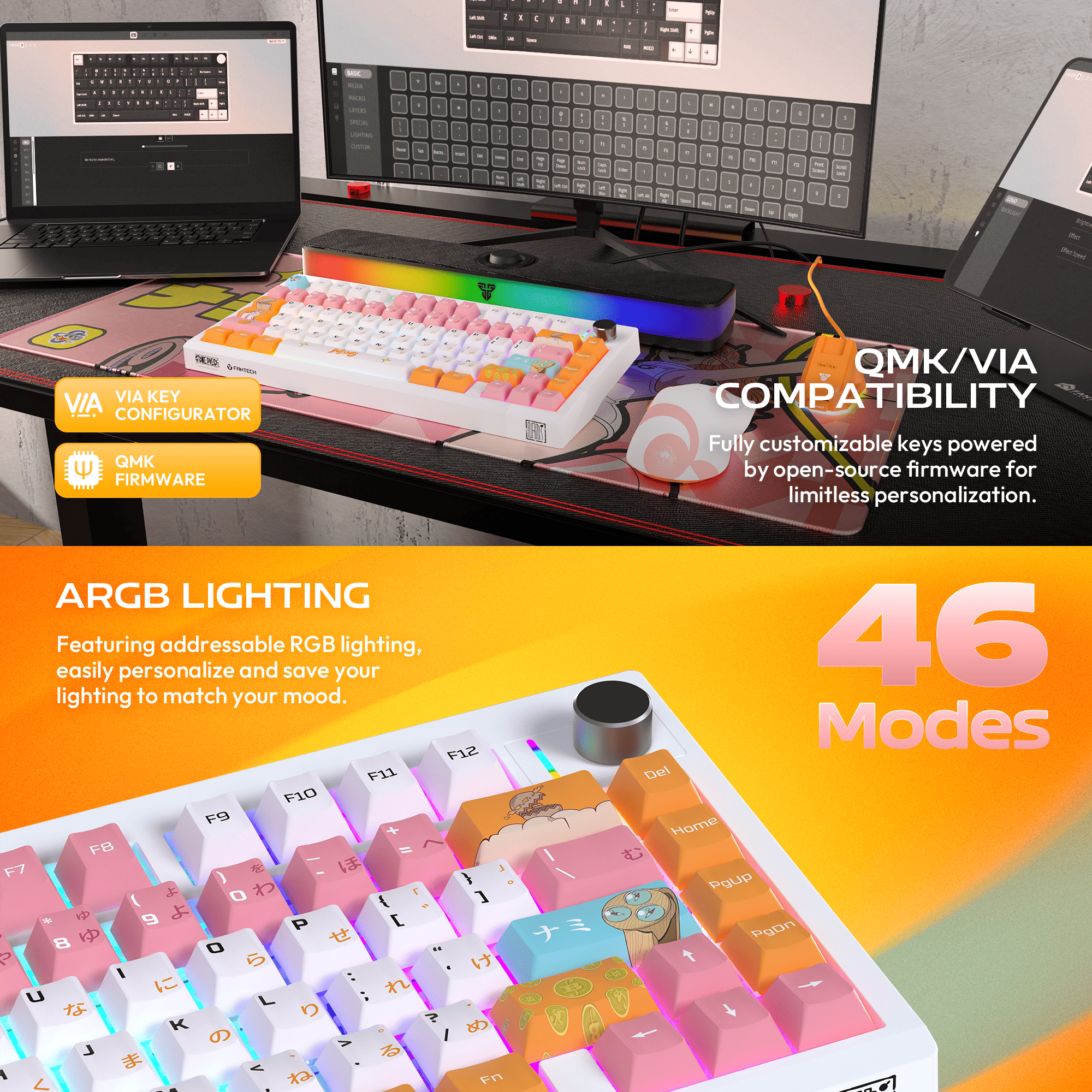 Fantech x One Piece - Nami MK921 MAXFIT8 Gaming Keyboard Hot-Swappable ...