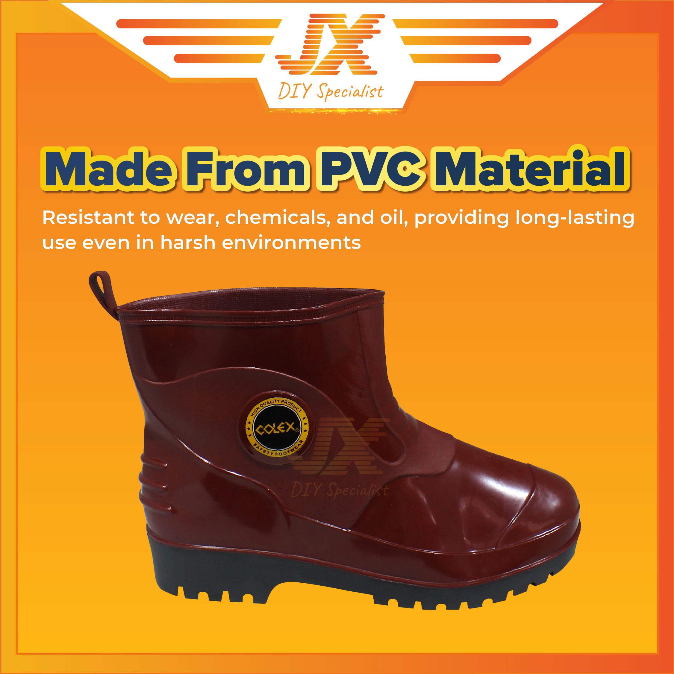 COLEX RM-6600 PVC Kitchen Boot Rain Boots Waterproof Anti Slip Garden ...
