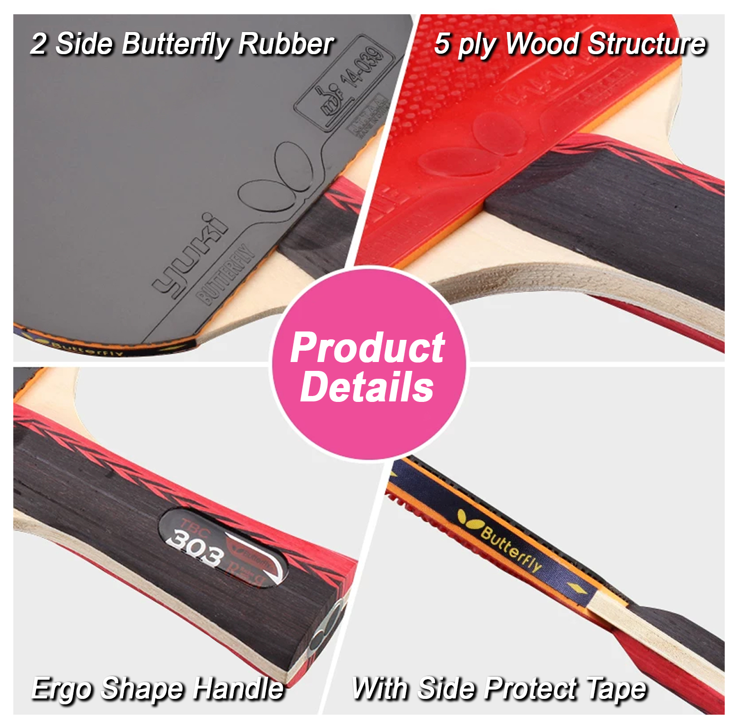 [100% Original] Butterfly TBC Table Tennis Bat Ping Pong Racket Free ...