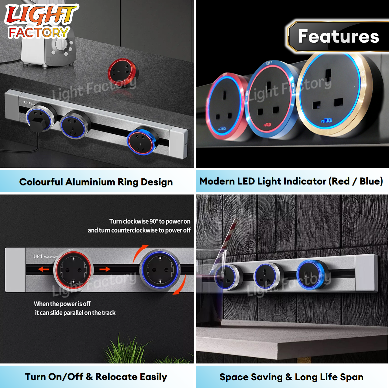 🔥SIRIM🔥 RETOUCH Power Track 32A Power Line Power Rail Power Track ...