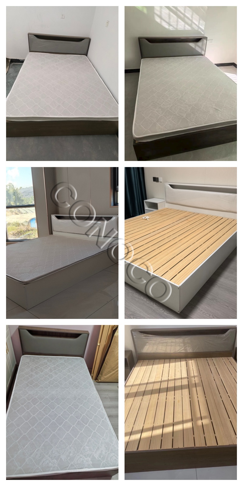 Modern Bed Frame with Storage & Soft Headboard | Queen/King Size ...