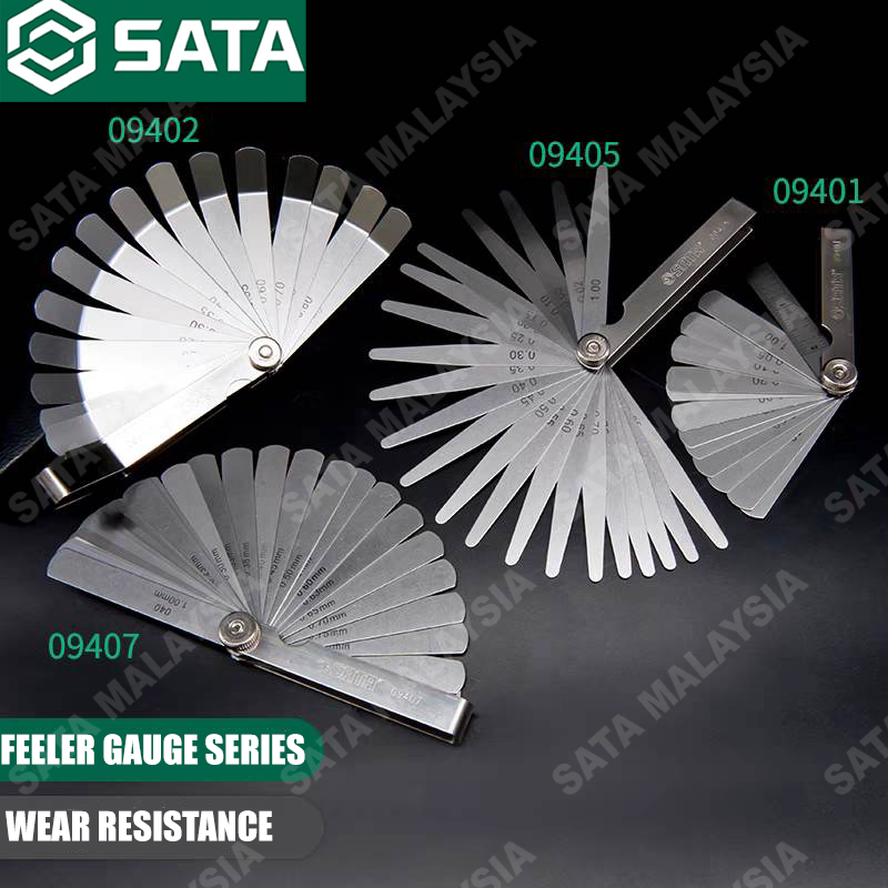SATA Feeler Gauges Set/ 14/16/23/32 Blades Polished Steel Thickness ...