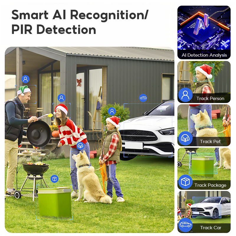 MeeGoo Wireless Outdoor CCTV Camera IP65 Waterproof Human Detection ...