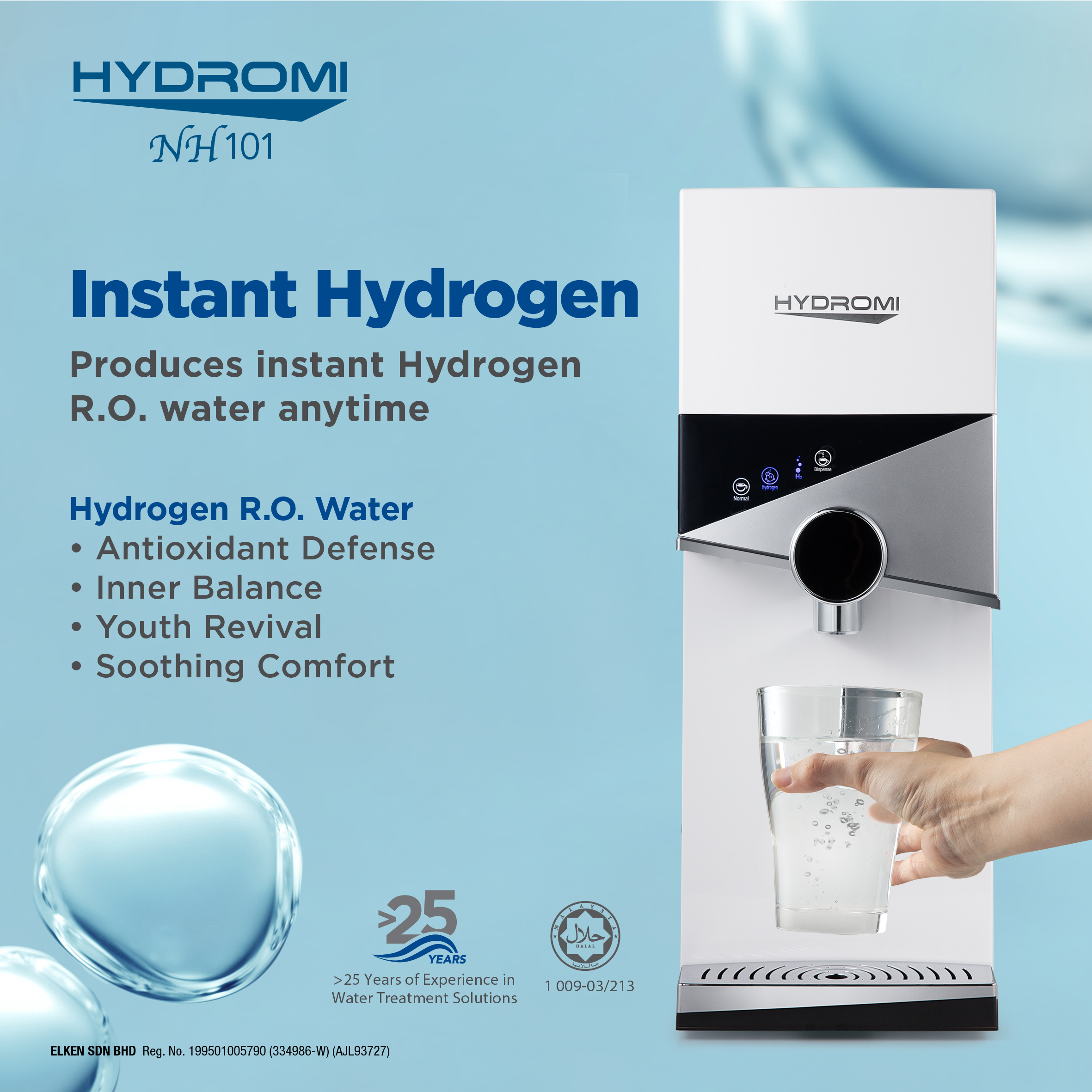 Elken Official Store - Hydromi NH101 R.O. Hydrogen Water Purifier with ...