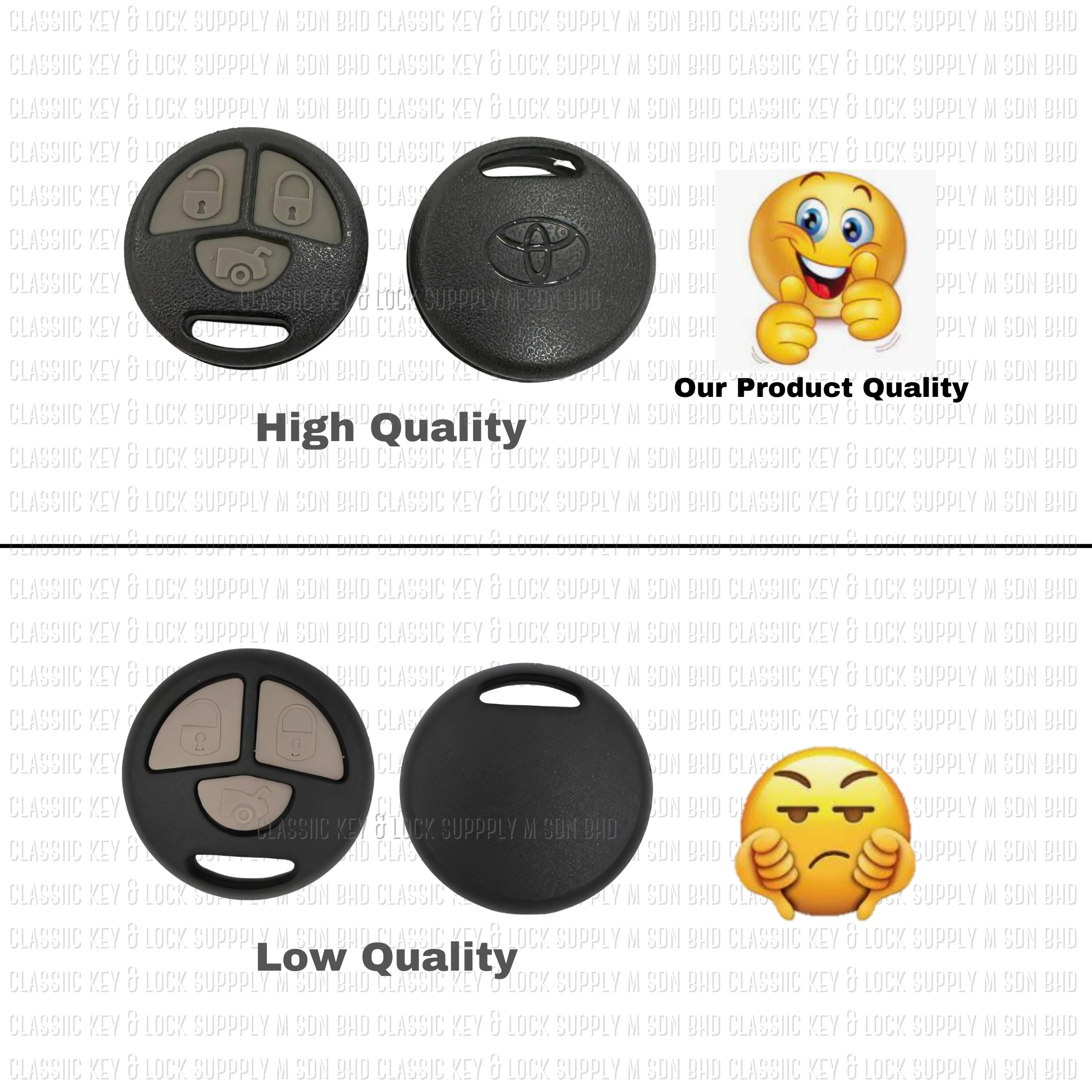 TOYOTA Vios 3 Button Car Alarm Remote Control Key Cover Case Casing ...