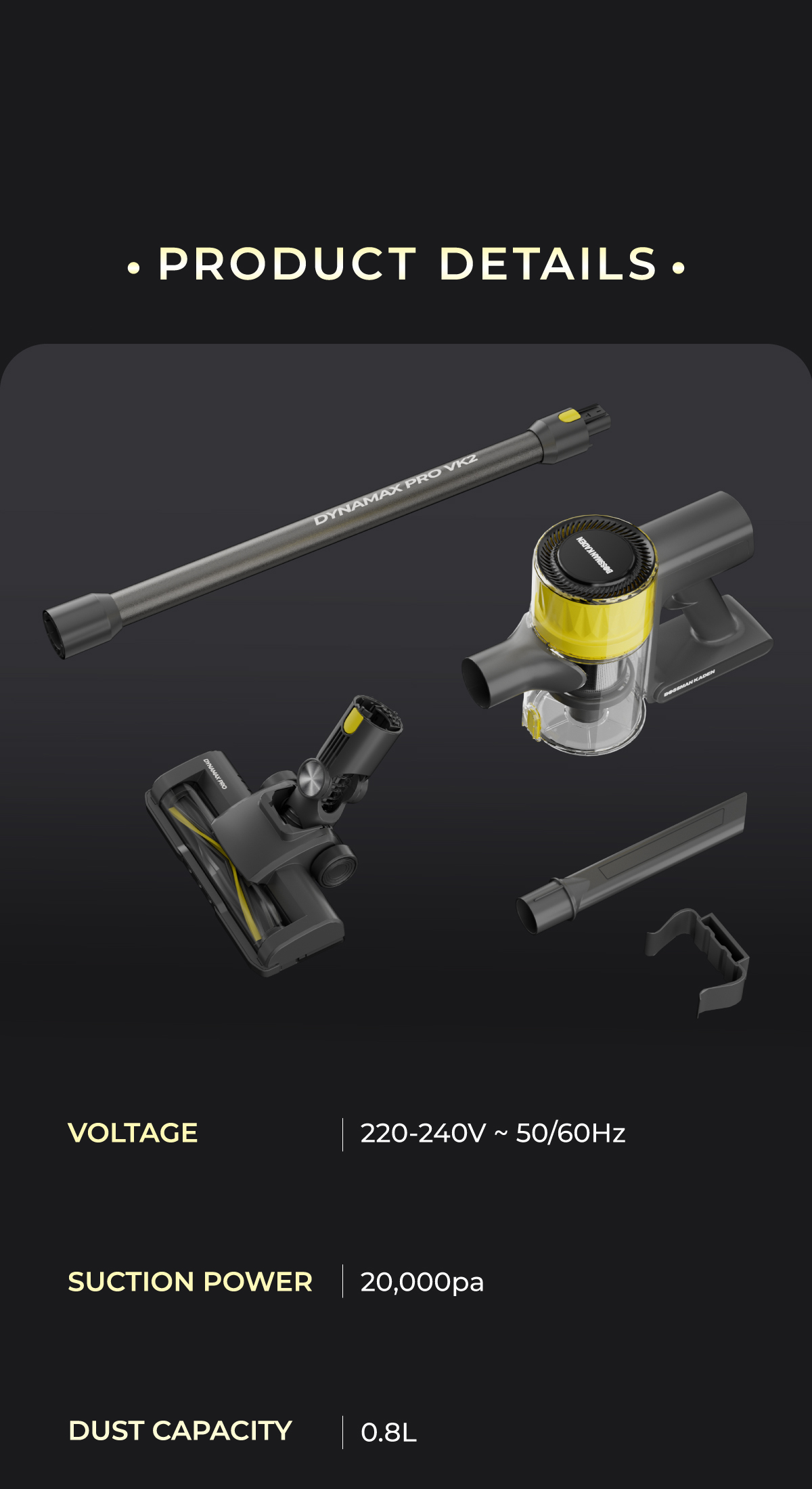 [𝐍𝐄𝐖] Bossman Kaden Wireless / Cordless Vacuum Cleaner Dynamax Pro VK2 ...