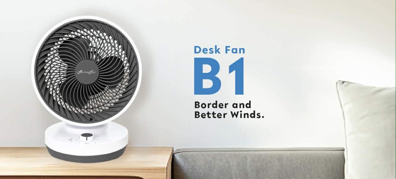 ALPHA Motto B1 / 60 Desk Fan Table Fan 7 inches Blades with Easy-Turn ...