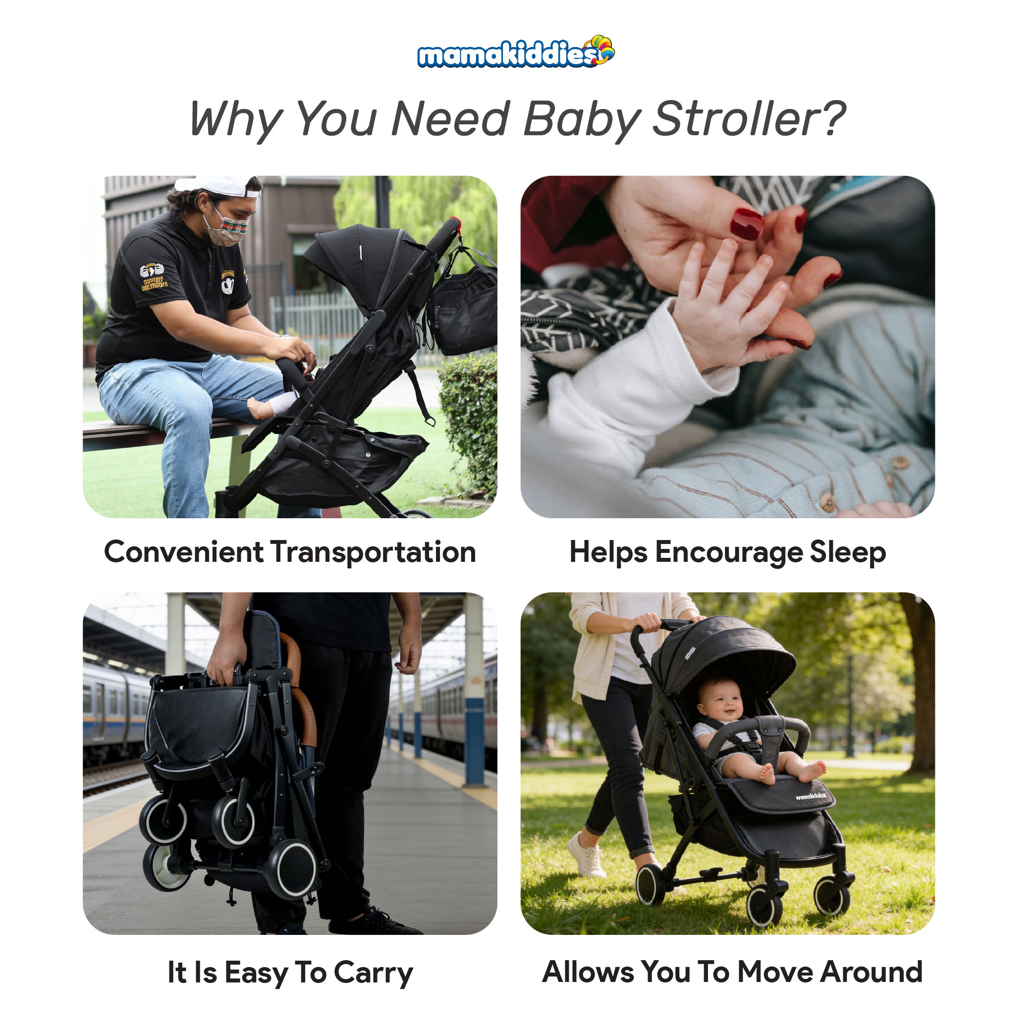 Mamakiddies Aviant Baby Stroller Compact Foldable Lightweight Travel ...