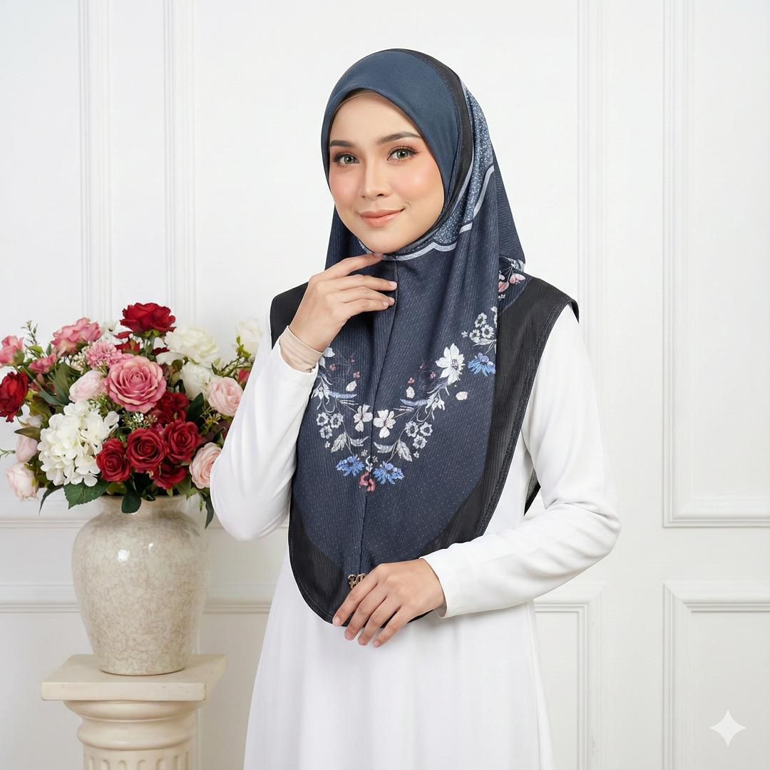 Tudung Sarung Corak Digital Print Cotton Ribbed Ironless Premium ...