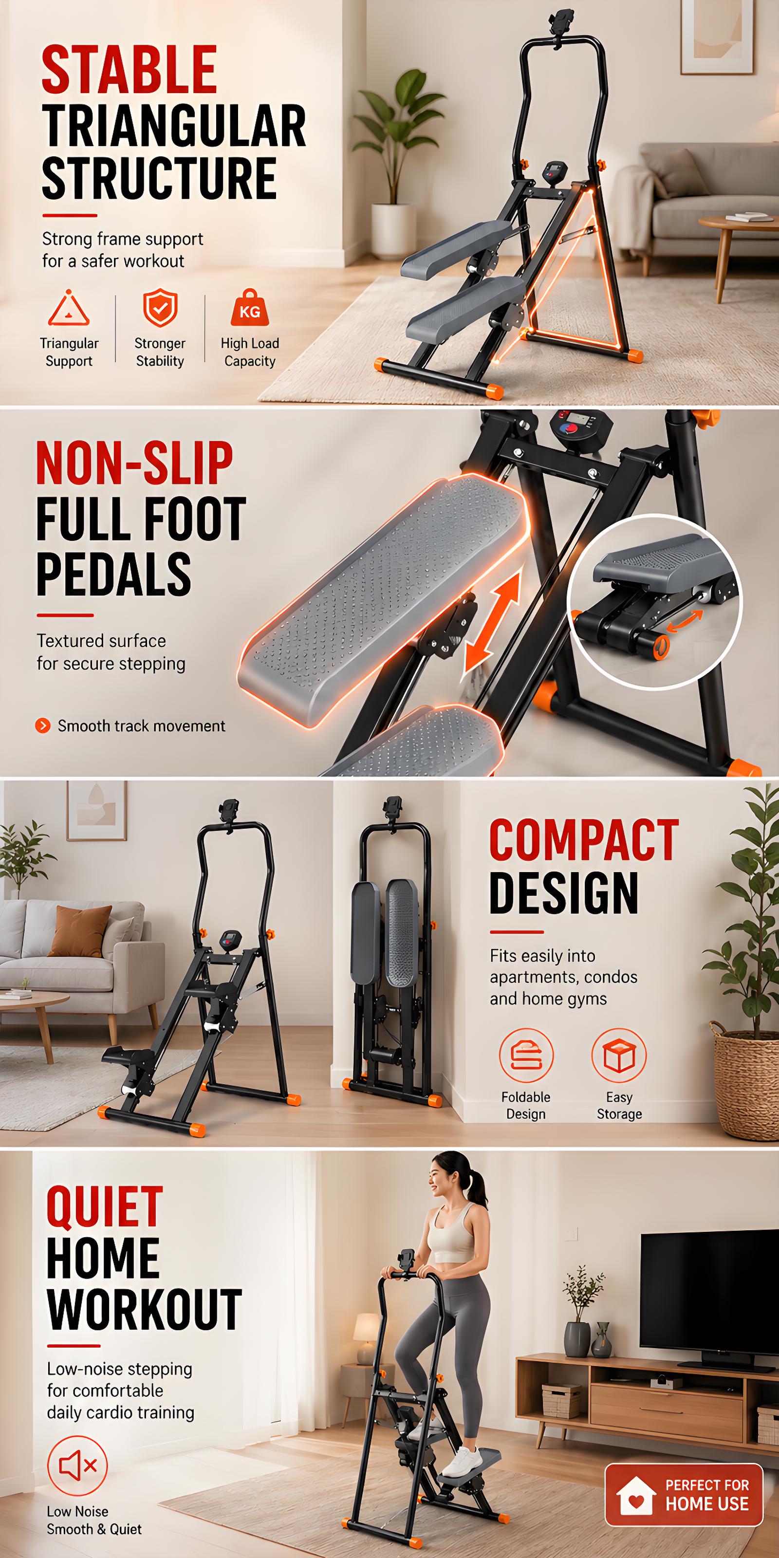 Climbing Machine Staircase Machine Home StepperAdjust resistance Gym ...