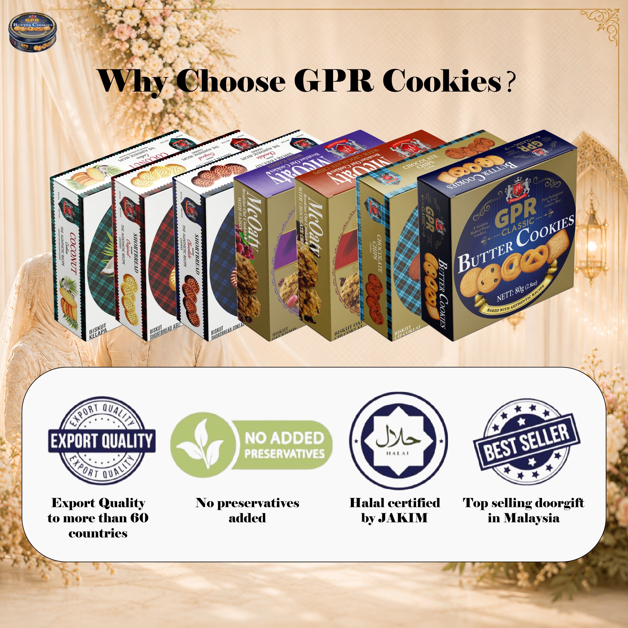 GPR Classic Cookies Bundle/ Mix Cookies /Snack/Gift (80g x 10 box ...