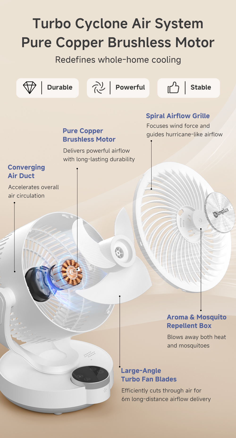 【Exclusive】Simplus AI Voice-Controlled Circulator Fan丨3 Speed 丨Aroma ...
