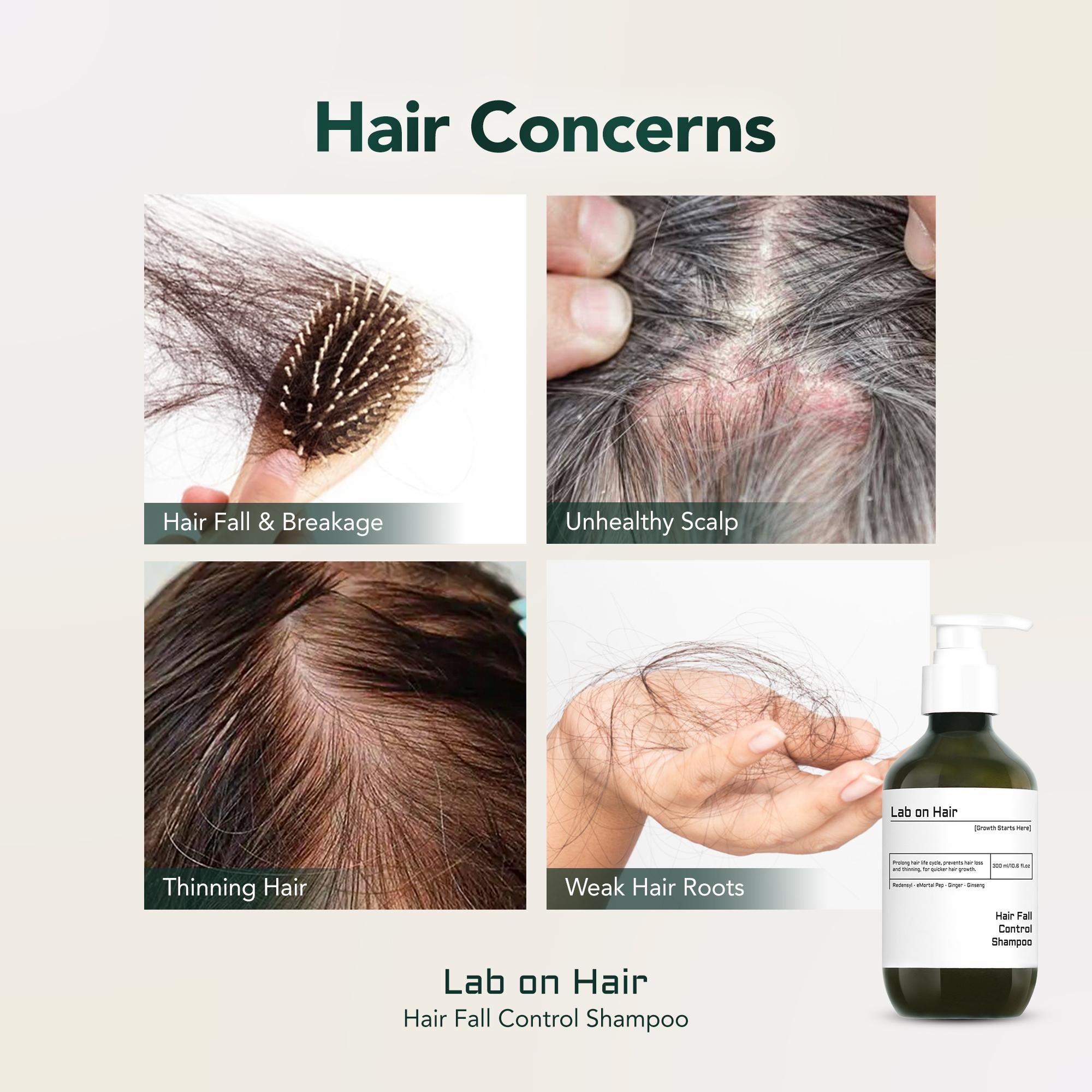 Lab On Hair 2in1 Bundle Shampoo + Ampoule - Anti HairFall Reduces ...