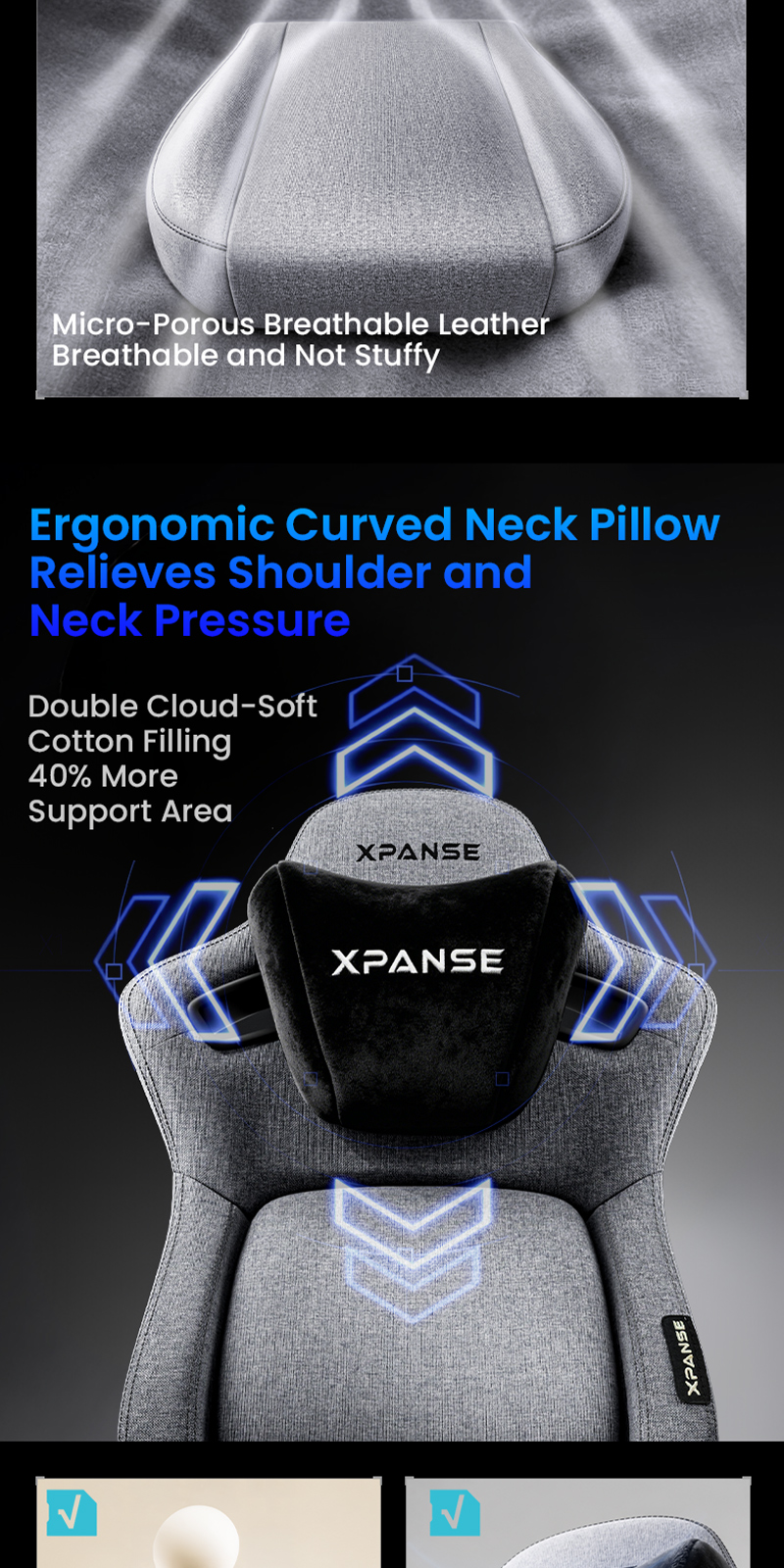 Xpanse X7 Gaming Ergonomic Chair Dynamic Lumbar Ice-Feel Comfort Office ...