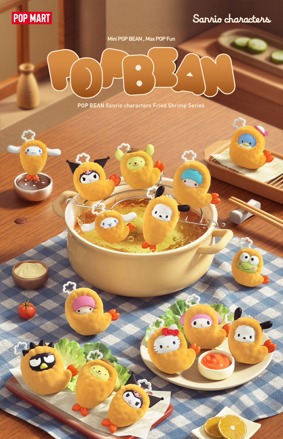 POP MART POP BEAN Sanrio characters Fried Shrimp Series (Whole Set ...